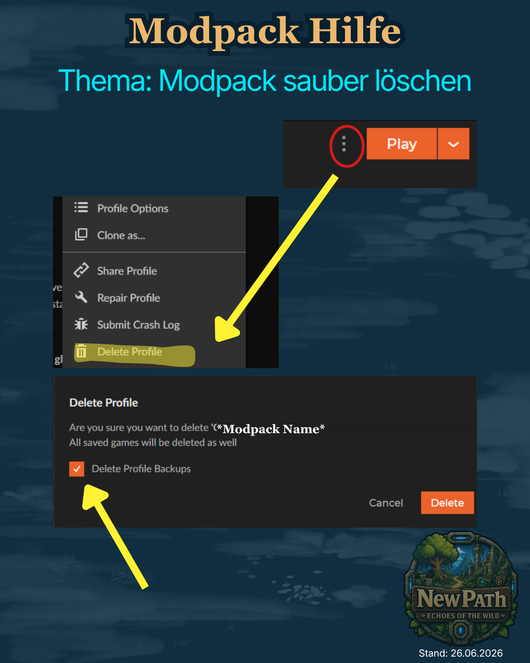 Modpack-Profil in CurseForge sauber löschen